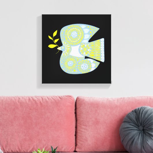 Dove Peace Bird Design Moderne Art Canvas Print Leinwanddruck (Insitu (Wohnzimmer))