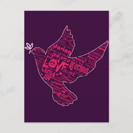 Dove Peace Collage Postkarte (Vorderseite)