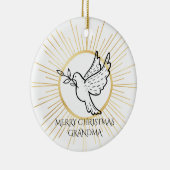 Dove Peace Editable Oma Black White Keramik Ornament (Rechts)
