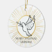 Dove Peace Editable Oma Black White Keramik Ornament (Links)