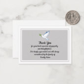 Dove Peace Flying After Beerdigung Danke Karten (Vorderseite/Rückseite Beispiel)