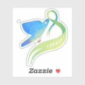 DOVE, PEACE SYMBOL AUFKLEBER (Blatt)