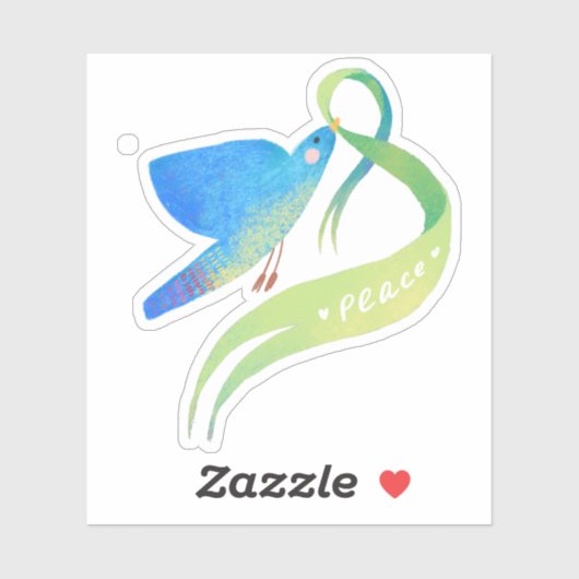 DOVE, PEACE SYMBOL AUFKLEBER (Blatt)