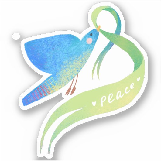 DOVE, PEACE SYMBOL AUFKLEBER (Vorderseite)
