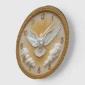 Dove peace symbol bird spiritual harmony  große wanduhr (Winkel)