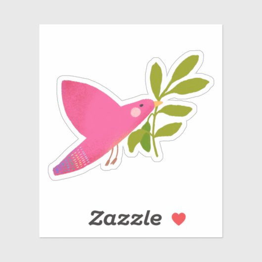 DOVE, PEACE SYMBOL STICKER (Blatt)