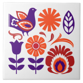 Dove Polish Folk Tile Fliese