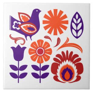 Dove Polish Folk Tile Fliese