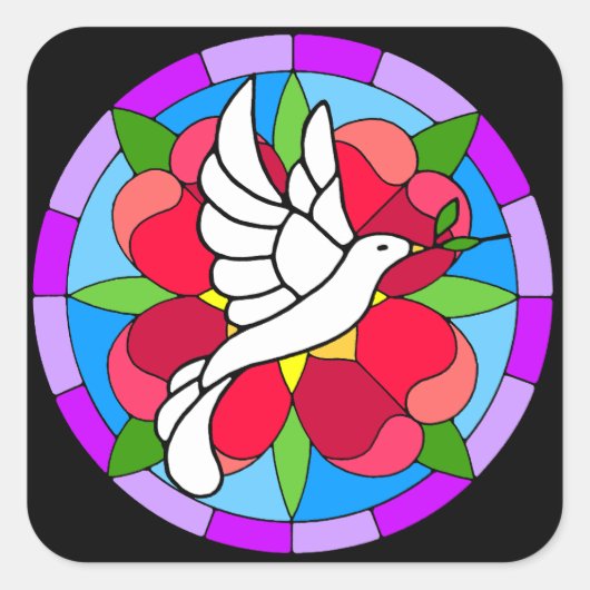 Dove Quadratischer Aufkleber (Vorderseite)
