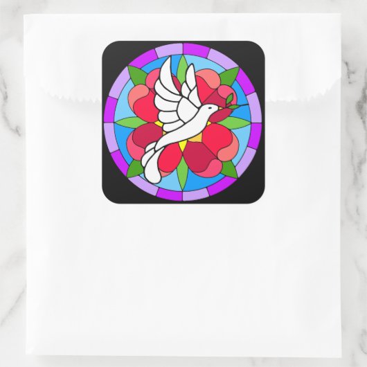 Dove Quadratischer Aufkleber (Tasche)