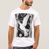 Dove & Serpent Tattoo T - Shirt - Dicke Schwarz & (Vorderseite)