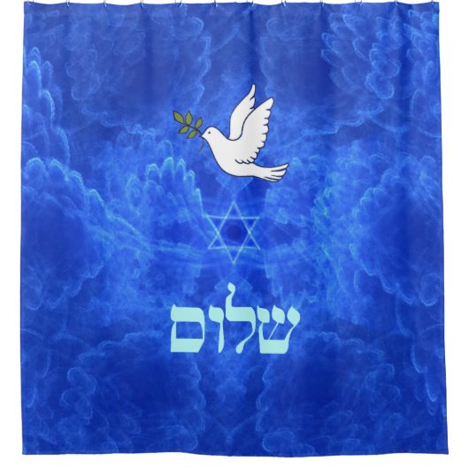 Dove - Shalom Duschvorhang (Vorderseite)