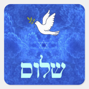 Dove - Shalom Quadratischer Aufkleber