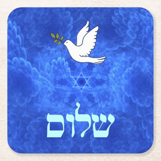Dove - Shalom Rechteckiger Pappuntersetzer (Vorderseite)