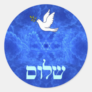 Dove - Shalom Runder Aufkleber