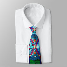 Dove Stainglass Neck Tie