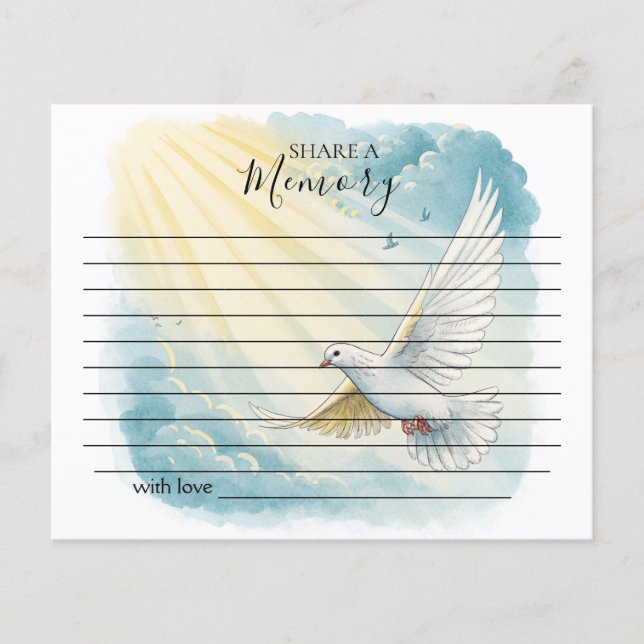 Dove Sunlight Share a Memory Beerdigung Card (Vorderseite)