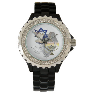 Dove, Tallit und Menorah Watch Armbanduhr