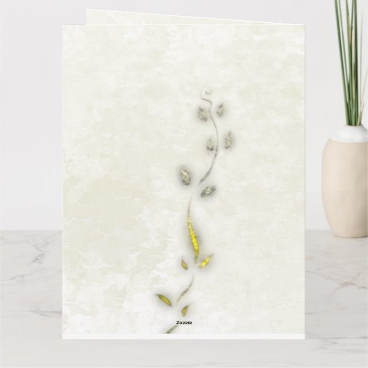 Dove und goldene Blätter gefaltet danke Karte (Rückseite)