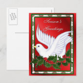 Dove und Holly Feiertagspostkarte (Vorne/Hinten)