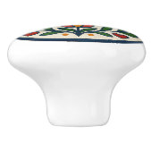 Dove und Tulip Pennsylvania Dutch Hex Sign Knob Keramikknauf (Seitenansicht)