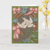 Dove Vergiss-Me-Nots Horseshoe Vierblättriges Klee Karte (Gelbe Blume)