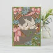 Dove Vergiss-Me-Not's Horseshoe Wedding Einladung (Stehend Vorderseite)