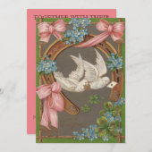 Dove Vergiss-Me-Not's Horseshoe Wedding Einladung (Vorne/Hinten)