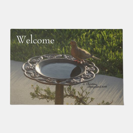 Dove Vogel Birdbath Spiegeland Welcome Doormat Fußmatte (Vorderseite)