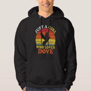 Dove Vogel Vintage Nur Ein Mädchen Das Dove Liebt Hoodie