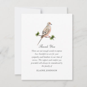 Dove-Wasserfarbe-Vogel-Begräbnis-Foto-Dankeschön Dankeskarte