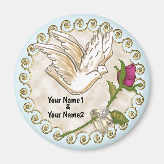 Dove Wedding Rings Magnet (Vorne)
