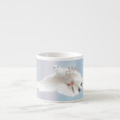 Dove White Feather Flying Bird Fotografie Espressotasse (Vorderseite)
