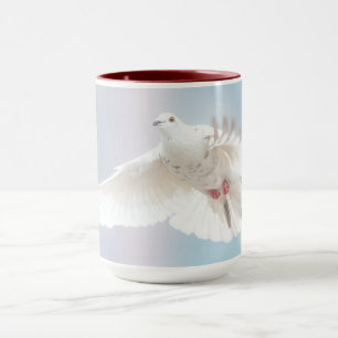 Dove White Feather Flying Bird Fotografie Tasse