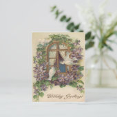 Dove-Window Letter Vergessen-Me-Nicht Postkarte (Stehend Vorderseite)