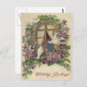 Dove-Window Letter Vergessen-Me-Nicht Postkarte (Vorne/Hinten)