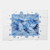 Dove With Celtic Peace Text In Blue Tones Geschirrtuch (Horizontal)