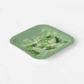 Dove With Celtic Peace Text In Green Tones Pappteller (Gewinkelt)