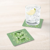 Dove With Celtic Peace Text In Green Tones Rechteckiger Pappuntersetzer (Vor Ort)