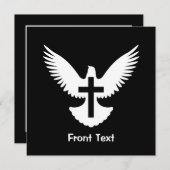 Dove with Cross Einladung (Vorne/Hinten)