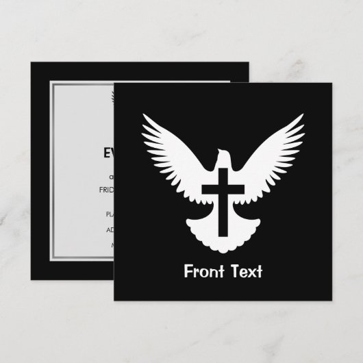 Dove with Cross Einladung (Vorne/Hinten)