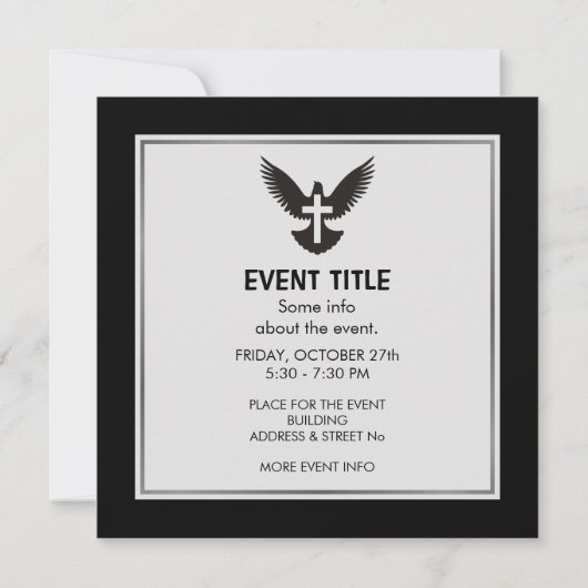 Dove with Cross Einladung (Rückseite)