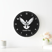 Dove with Cross Large Clock Große Wanduhr (Zuhause)