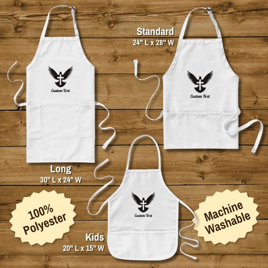 Dove with Cross Long Apron Lange Schürze