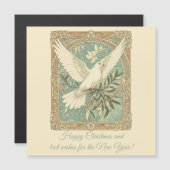Dove With Olive Branch Christmas Magnetkarte (Vorne/Hinten)