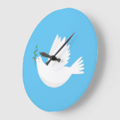 Dove with olive branch große wanduhr (Winkel)