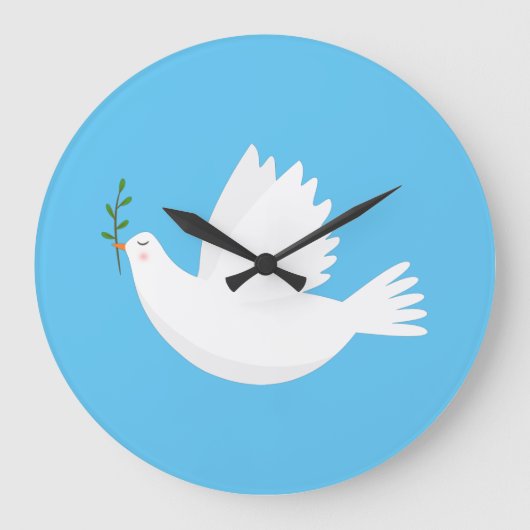 Dove with olive branch große wanduhr (Vorderseite)