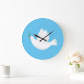 Dove with olive branch große wanduhr (Zuhause)