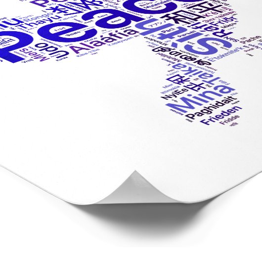 Dove Word Art Peace Poster (Ecke)