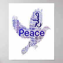 Dove Word Art Peace